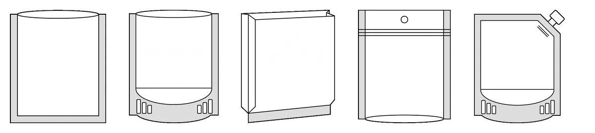 Pouch shapes the Stand-up zipper / four side seal bag machine makes